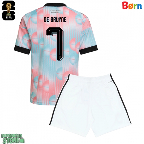 Belgien Kevin De Bruyne #7 Replika Babytøj Udebanesæt Børn VM 2026 Kortærmet (+ Korte bukser)